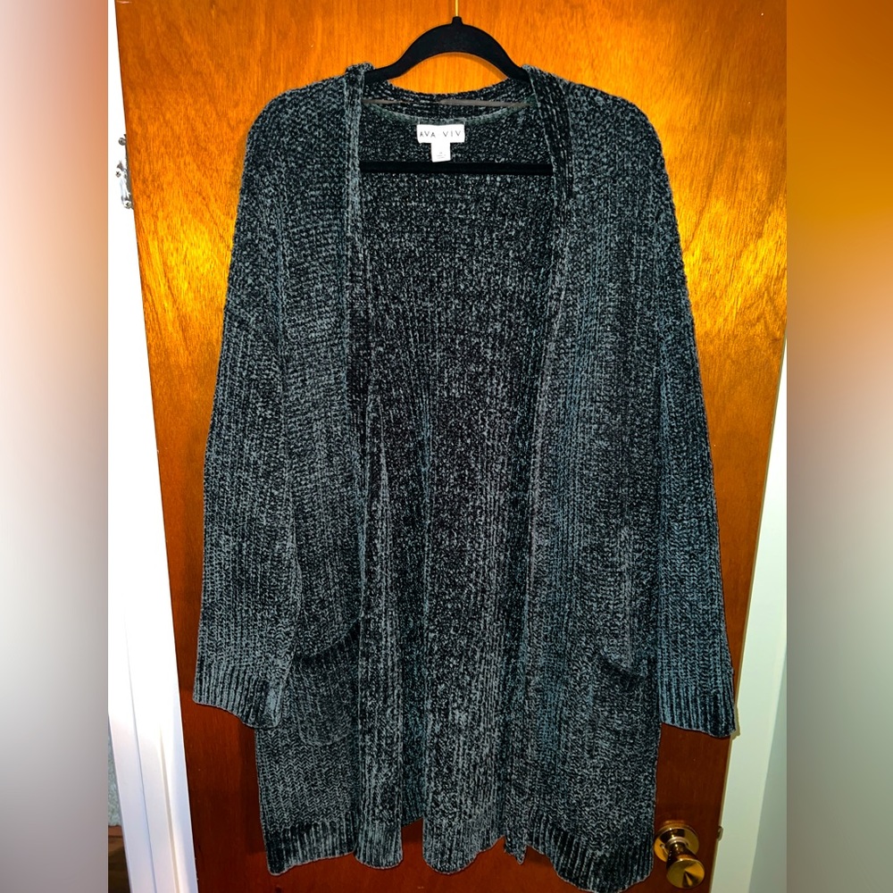 Ava & Viv (Target) Women’s Chenille Sweater, Forest Green, Gently Worn, Size 3X